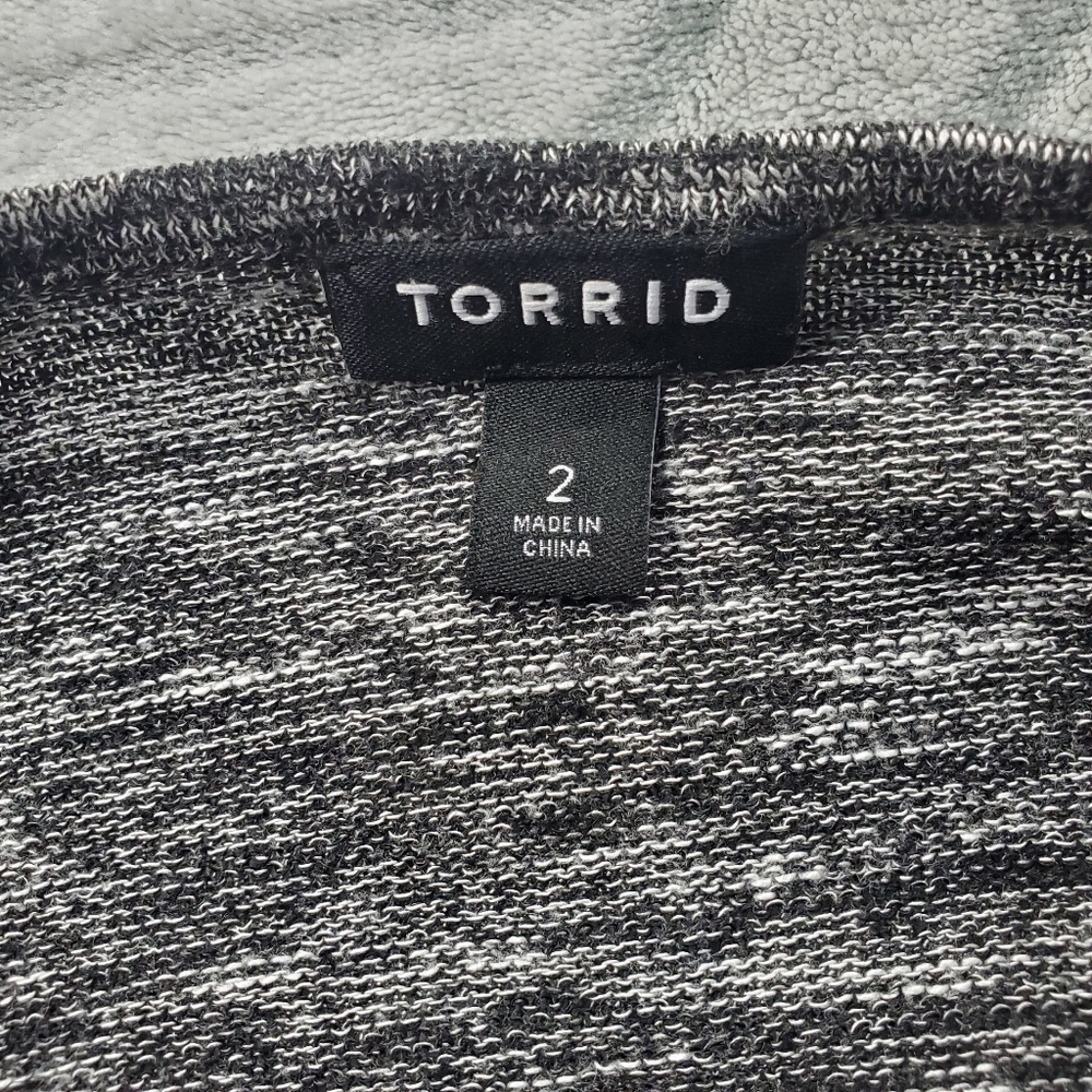 Torrid marled knit draped waterfall cardigan Size 2 - Picture 3 of 6